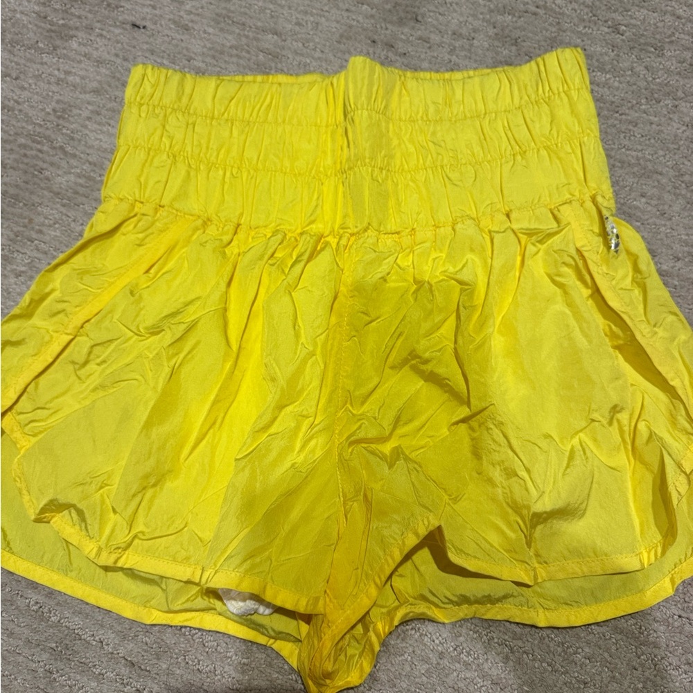 Free People High Waist Yellow Shorts
